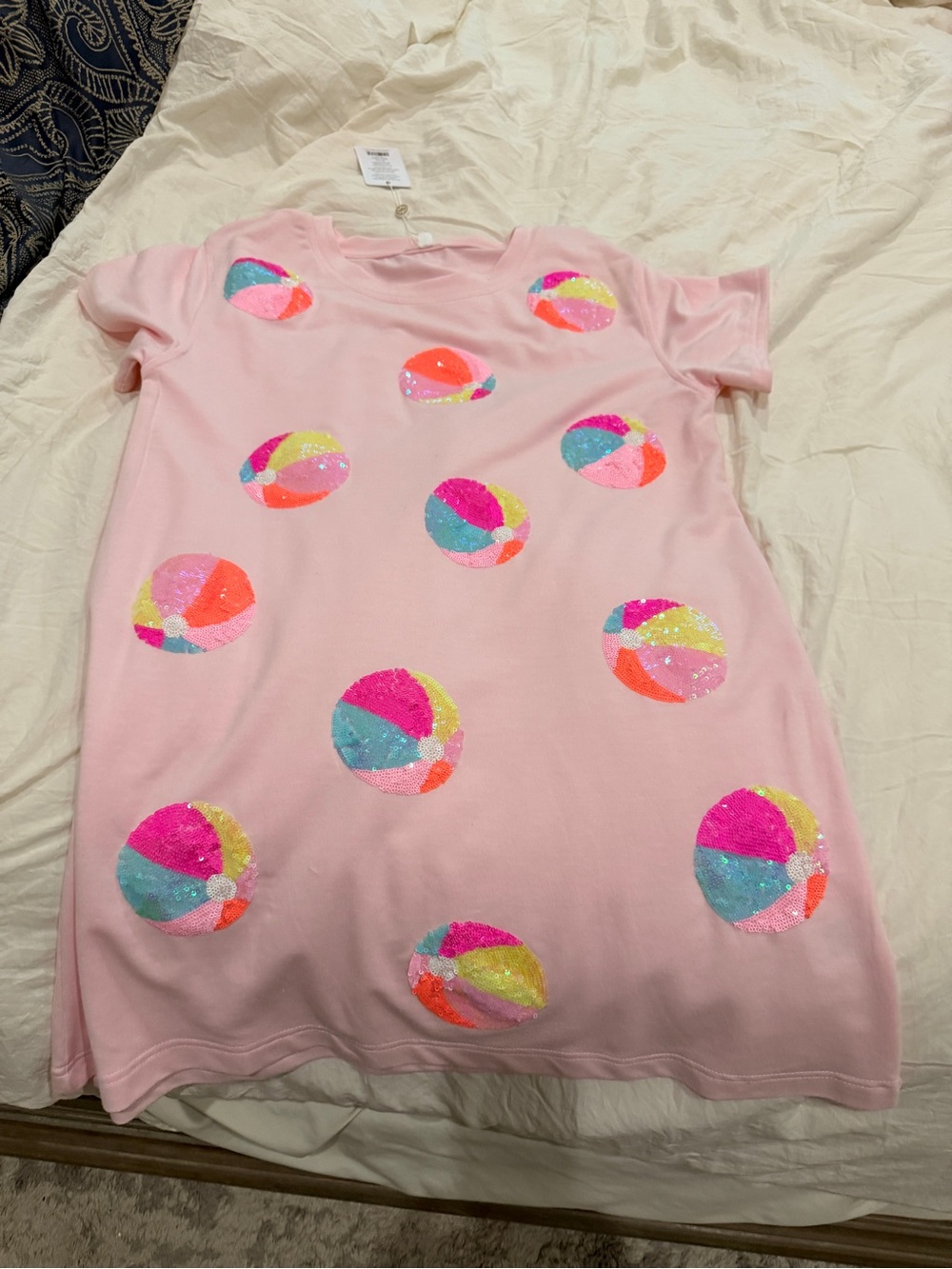 Mary Square Pink Sequin Beach Ball Dress